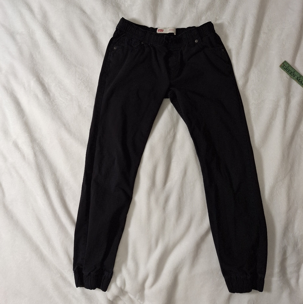 Levi’s Men’s Jogger Pants – Black Elastic Waist Casual Comfort Fit